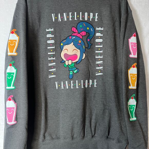Vanellope Ralph Breaks The Internet Crewneck Sweatshirt Size Small Gray Disney - Picture 4 of 4